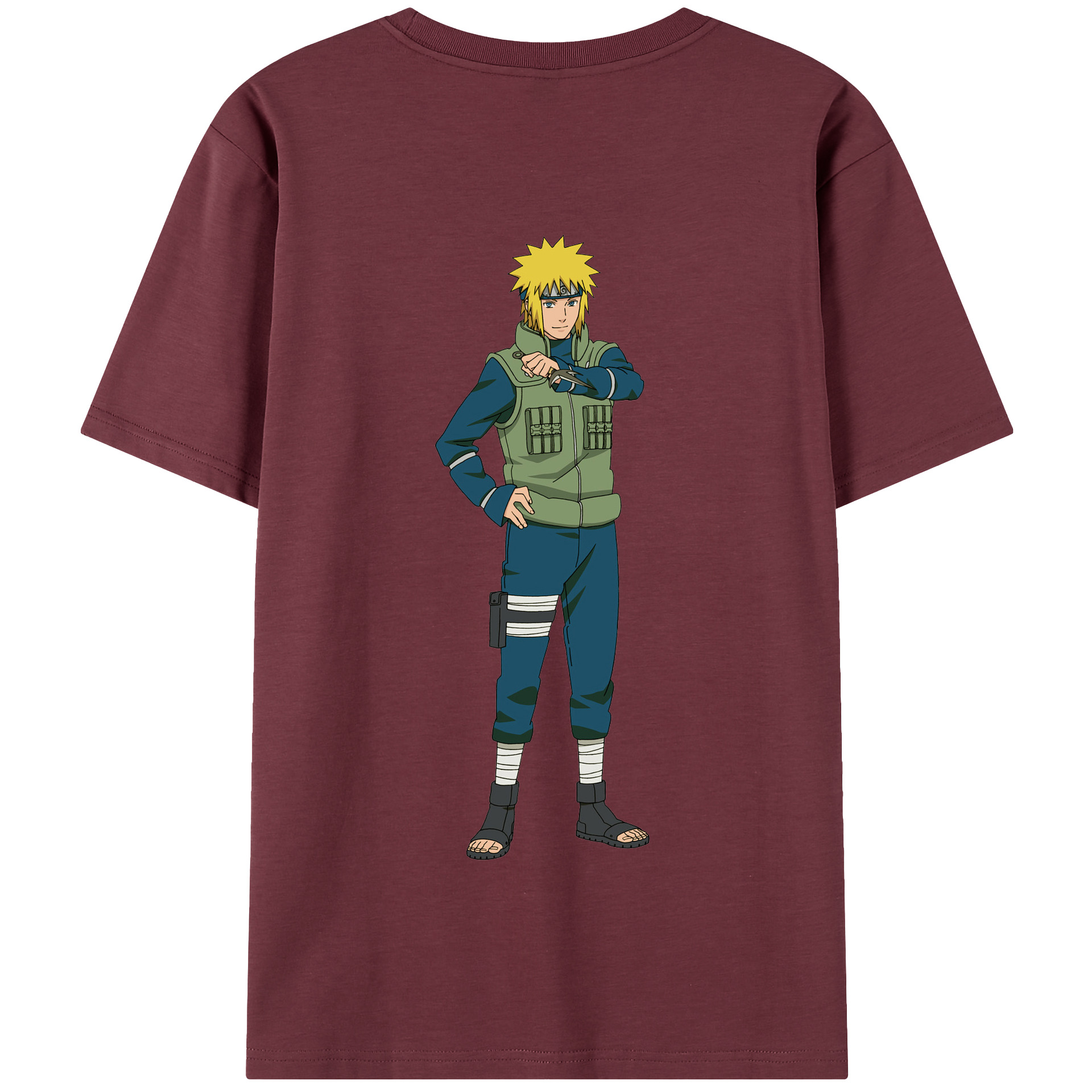 （画像用） NARUTO -ナルト- 波風 ミナト Namikaze Minato 綿100％半袖Tシャツ（背面プリント）